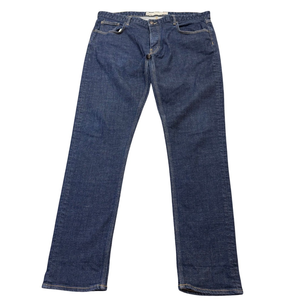 Deus Ex Machina Lander Jeans Men Slim Fit Dark Indigo Blue 39x34 Button Fly Deni